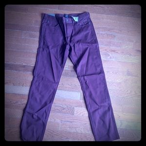 Burgundy colored jeans